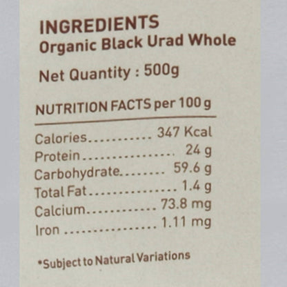 Pure & Sure Black Urad Dal Whole Organic Pulses benefits