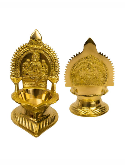 Spillbox Gold-Toned Brass Varagi Amman Diya Pooja Essential - Distacart