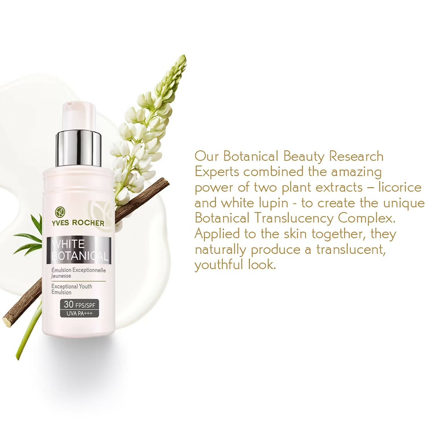 Yves Rocher White Botanical Exceptional Youth Emulsion SPF UVA PA+++ - Distacart