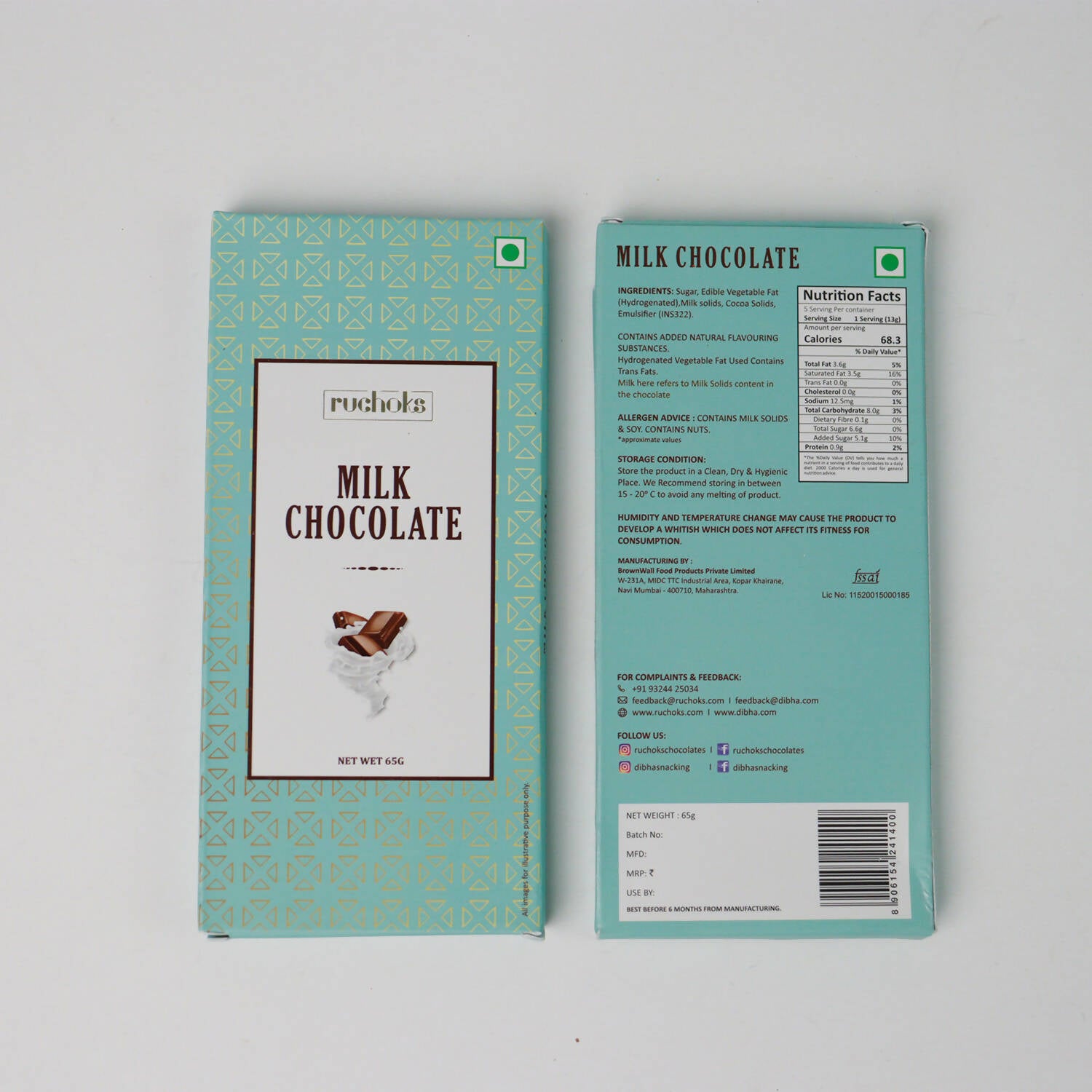 Dibha Ruchoks - Milk Chocolate Bar - Distacart
