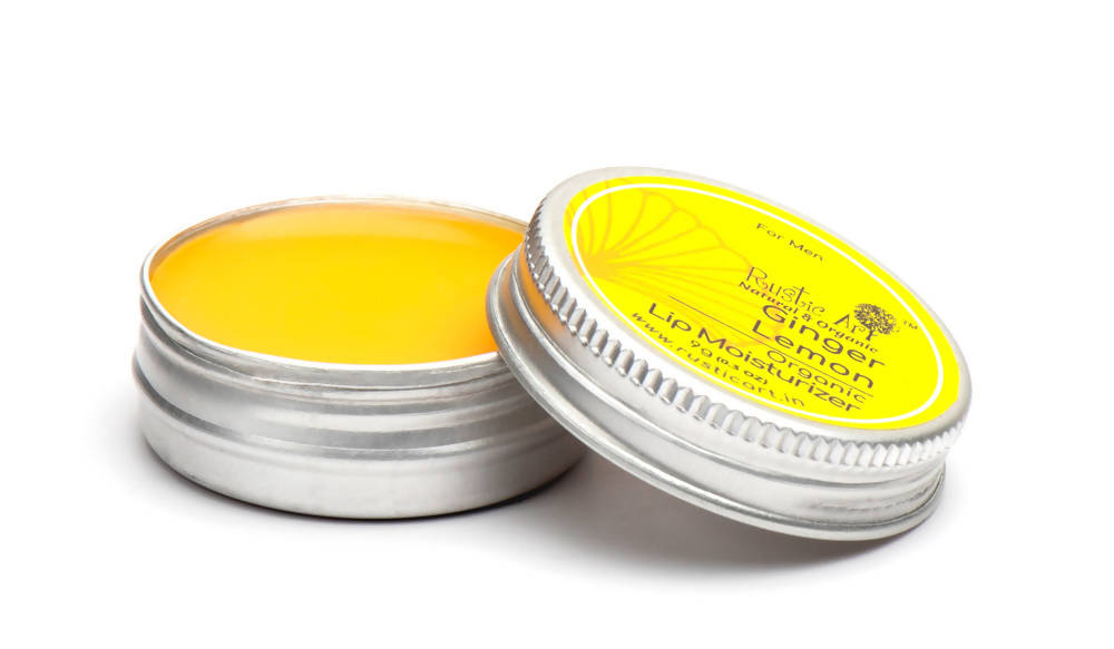 Rustic Art Ginger Lemon Organic Lip Moisturizer - Distacart