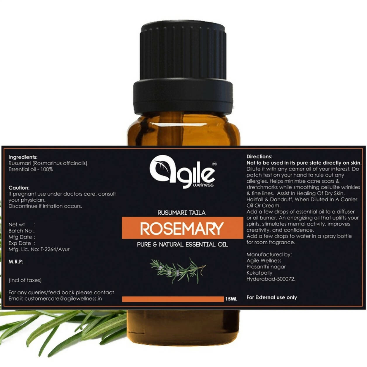 Agile Wellness Rosemary Carrier Oil - Distacart
