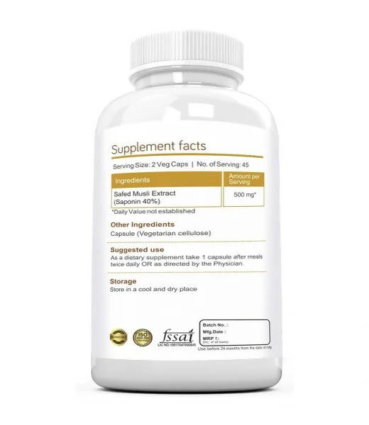 Ramini Bio Nutrition Safed Musli Veg Capsules - Distacart