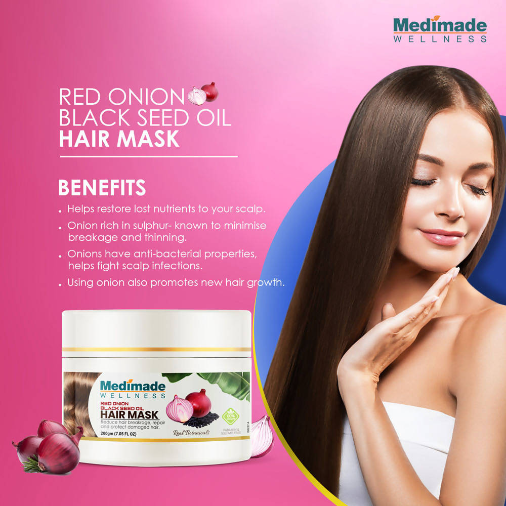 Medimade Wellness Red Onion & Black Seed Oil Hair Mask - Distacart