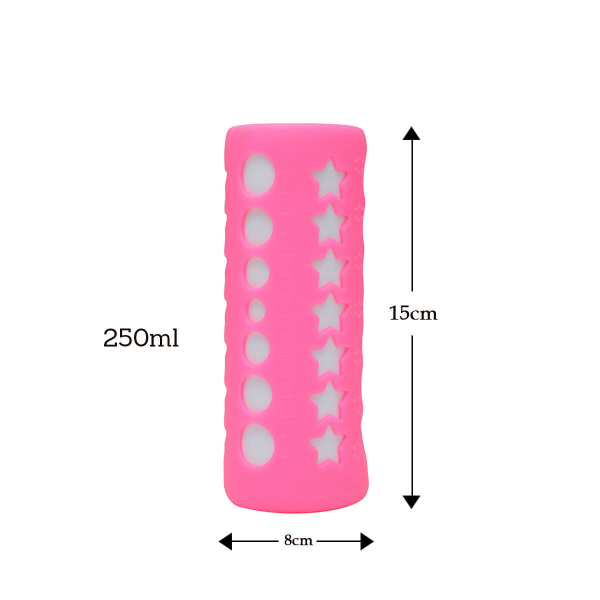 Safe-O-Kid Silicone Baby Feeding Bottle Cover Cum Sleeve for Insulated Protection 250mL- Pink - Distacart