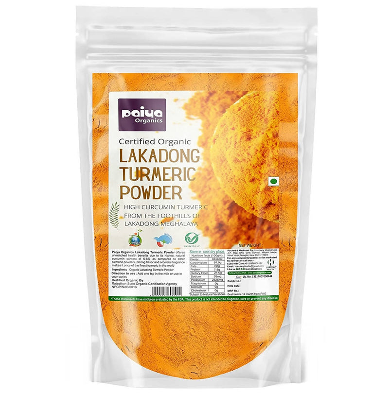 Paiya Organics Certified Organic Lakadong Turmeric Powder - Distacart
