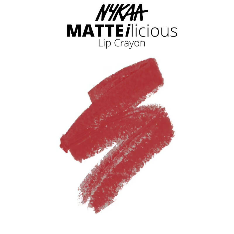 Nykaa Matte-Illicious Lip Crayon Lipstick - Kiss N Tell 06 - Distacart
