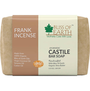 Bliss of Earth Frankincense Ayurvedic Castile Bar Soap - Distacart