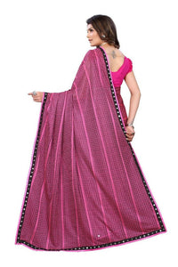 Thumbnail for Vamika Pink Lycra Knitted Saree