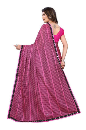 Vamika Pink Lycra Knitted Saree