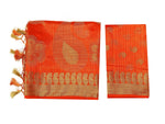 Thumbnail for Mimosa Women's Kanchipuram Art Silk Orange Saree - Distacart