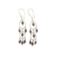 Thumbnail for Bling Accessories Deep Burgundy Glass Crystal Stone Earrings