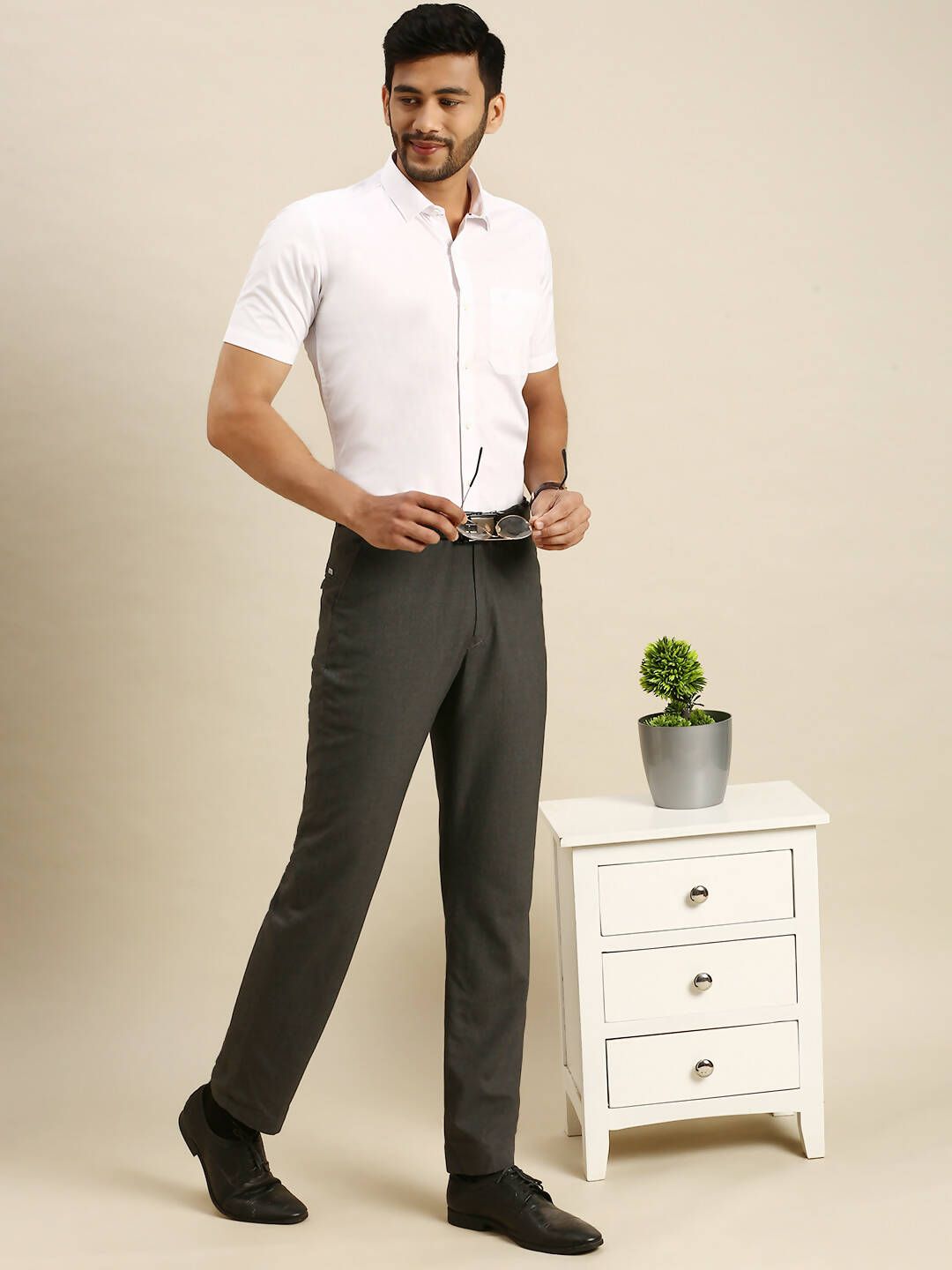Ramraj Cotton Mens Half Sleeve White Shirt Plus Size - 100% Cotton - Distacart