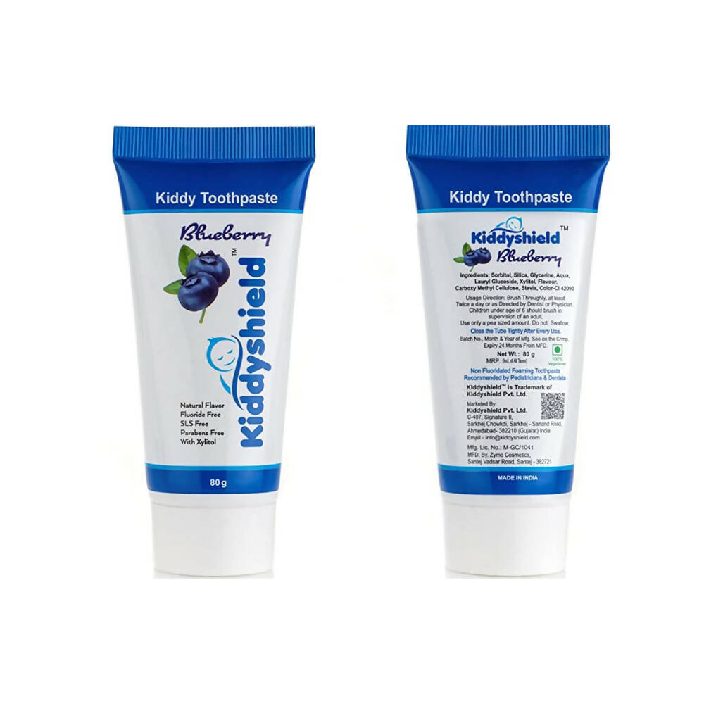 Kiddyshield Fluoride Free Formula Baby Toothpaste Blueberry For Kids 1+ Years - Distacart