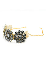 Thumbnail for Mominos Fashion Joharkamal Gold-Plated Brass Finish Stone Choker For Women & Girls (Grey) - Distacart