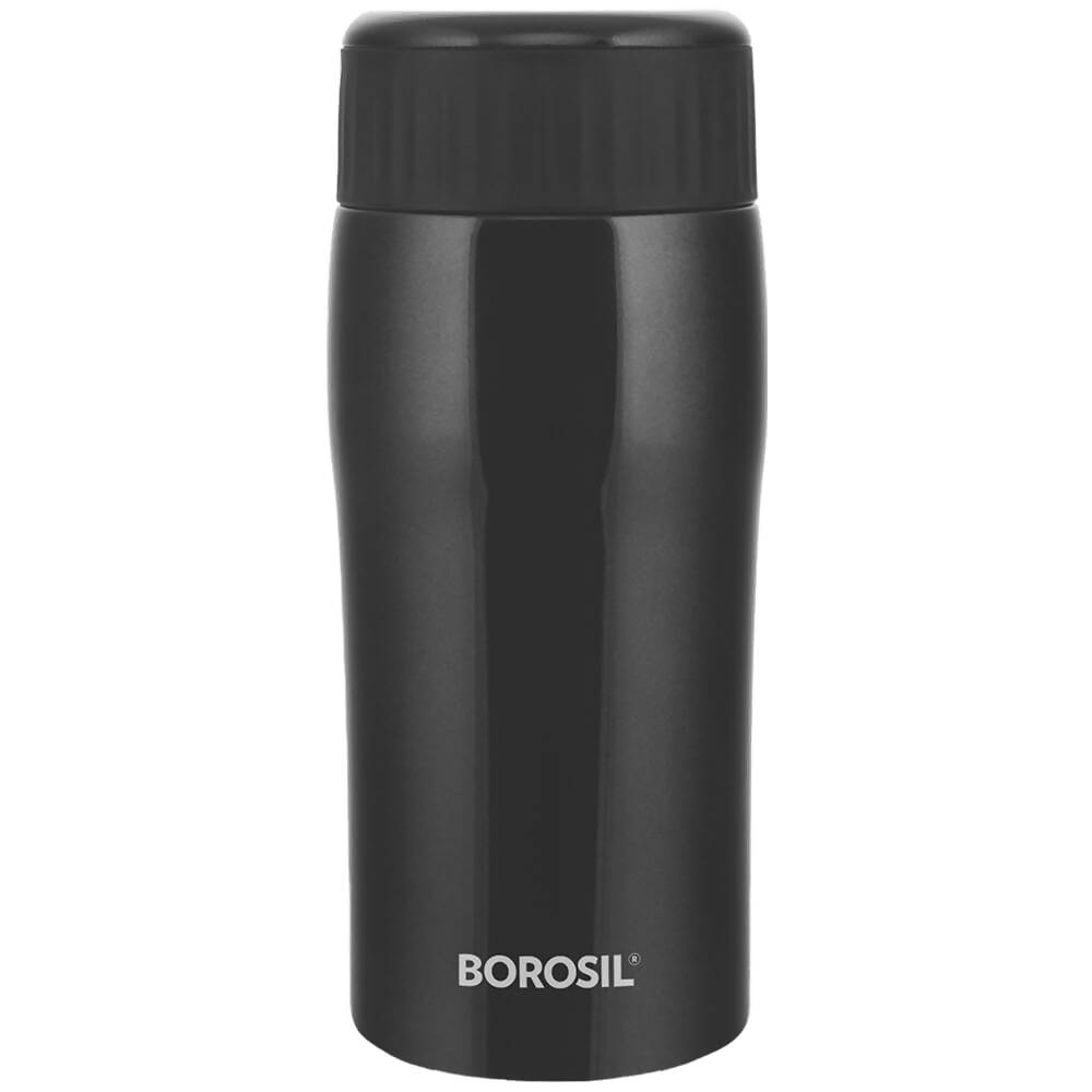 Borosil Cosmic Insulated Water Bottle Tumbler - 320ml (Black) - Distacart