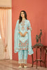 Sky Blue Heavy Faux Georgette Embroidered Semi Stitched Suit - Dhvani - Distacart