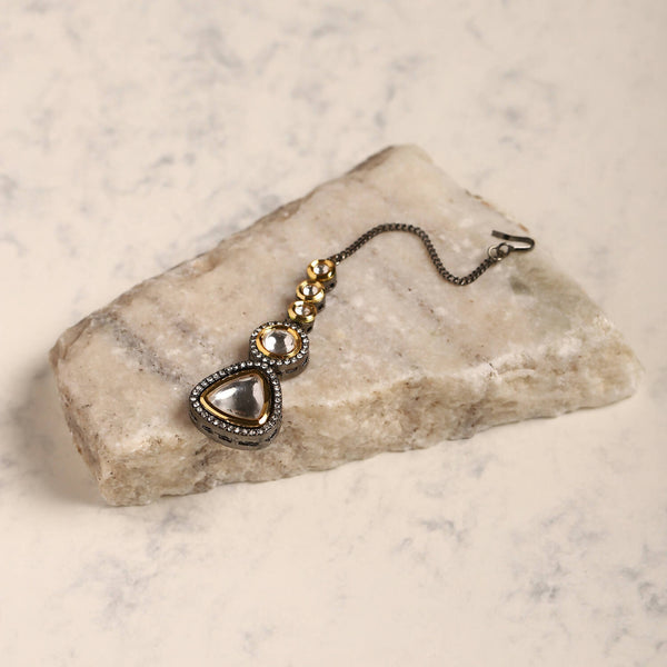 Gold-Plated Gold-Toned Kundan Maang Tikka - Ruby Raang - Distacart