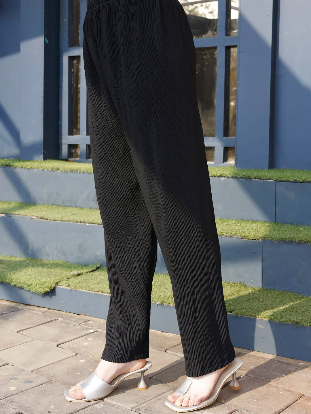 Black Crush Plain Top with Matching Bottom - Eesha - Distacart