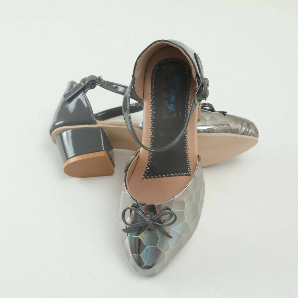 Tiny Bugs Girls Party Wear Ballerinas Heels - Dark Grey - Distacart