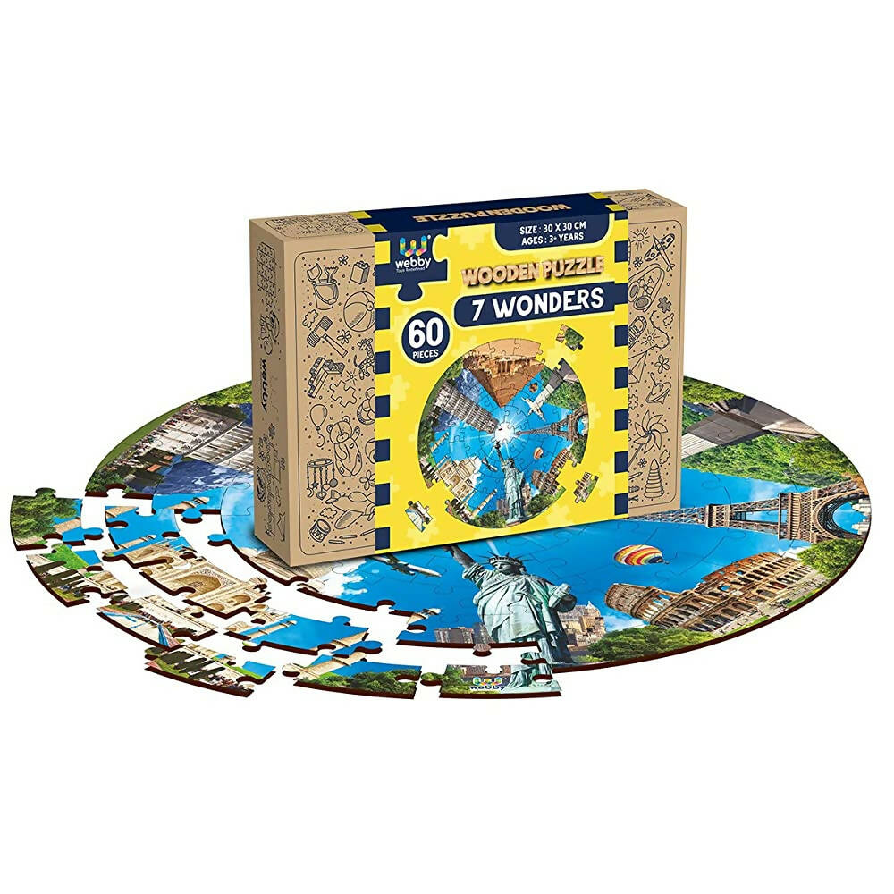 Webby Wooden Seven Wonders of The World Jigsaw Puzzle-60 Pcs - Distacart