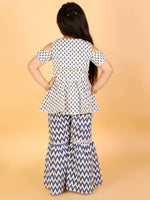 Thumbnail for Lil Drama Girls Top With Sharara Set - Blue - Distacart
