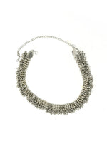 Thumbnail for Mominos Fashion Johar Kamal Silver-Plated Brass Finish Ghungroo Work Choker For Women - Distacart