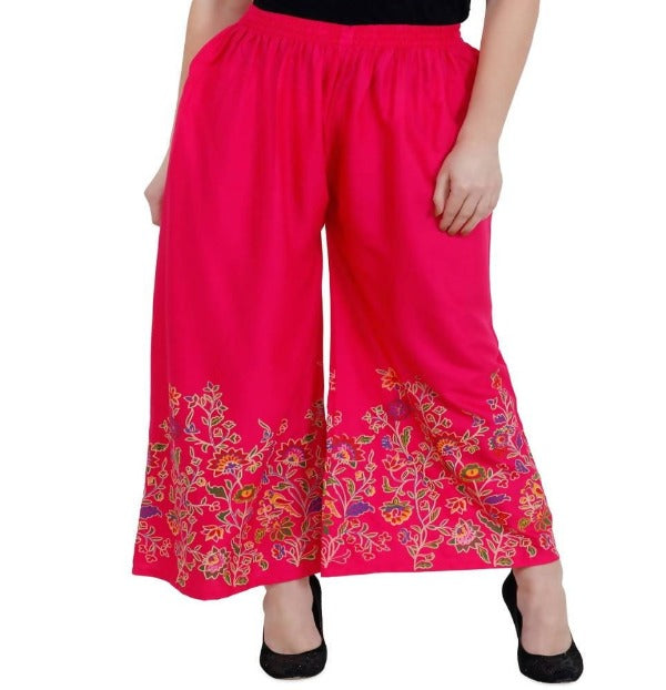 Mominos Fashion Magenta Floral Design Palazzo