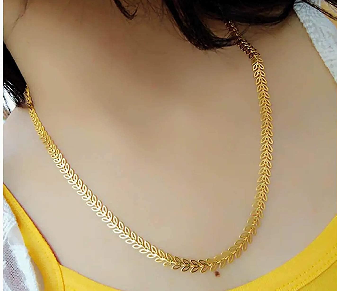 Gold-Plated Alloy Golden Pearl Chain - The Pari - Distacart