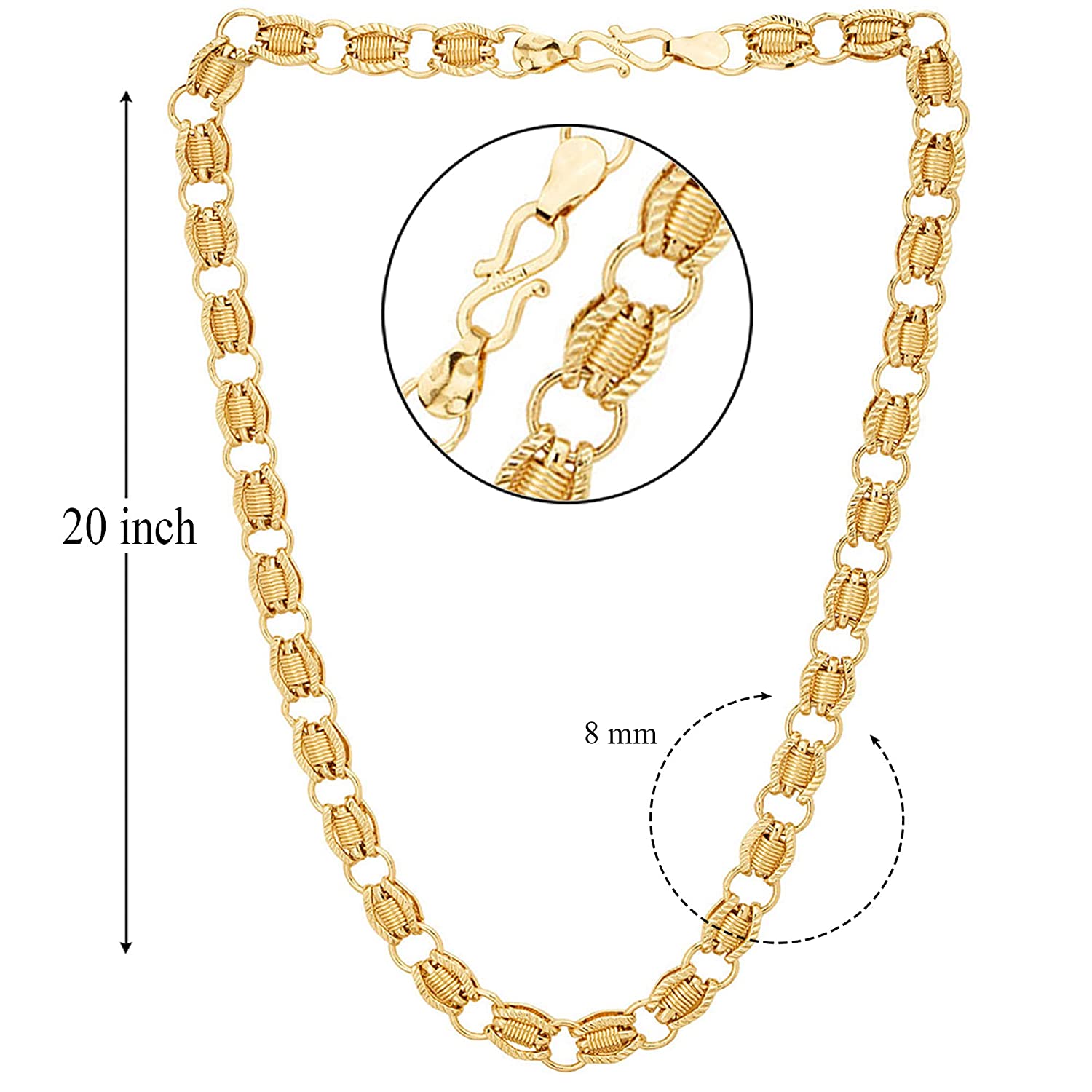 Gold-Plated Alloy Ring Design Gold Chain - The Pari - Distacart