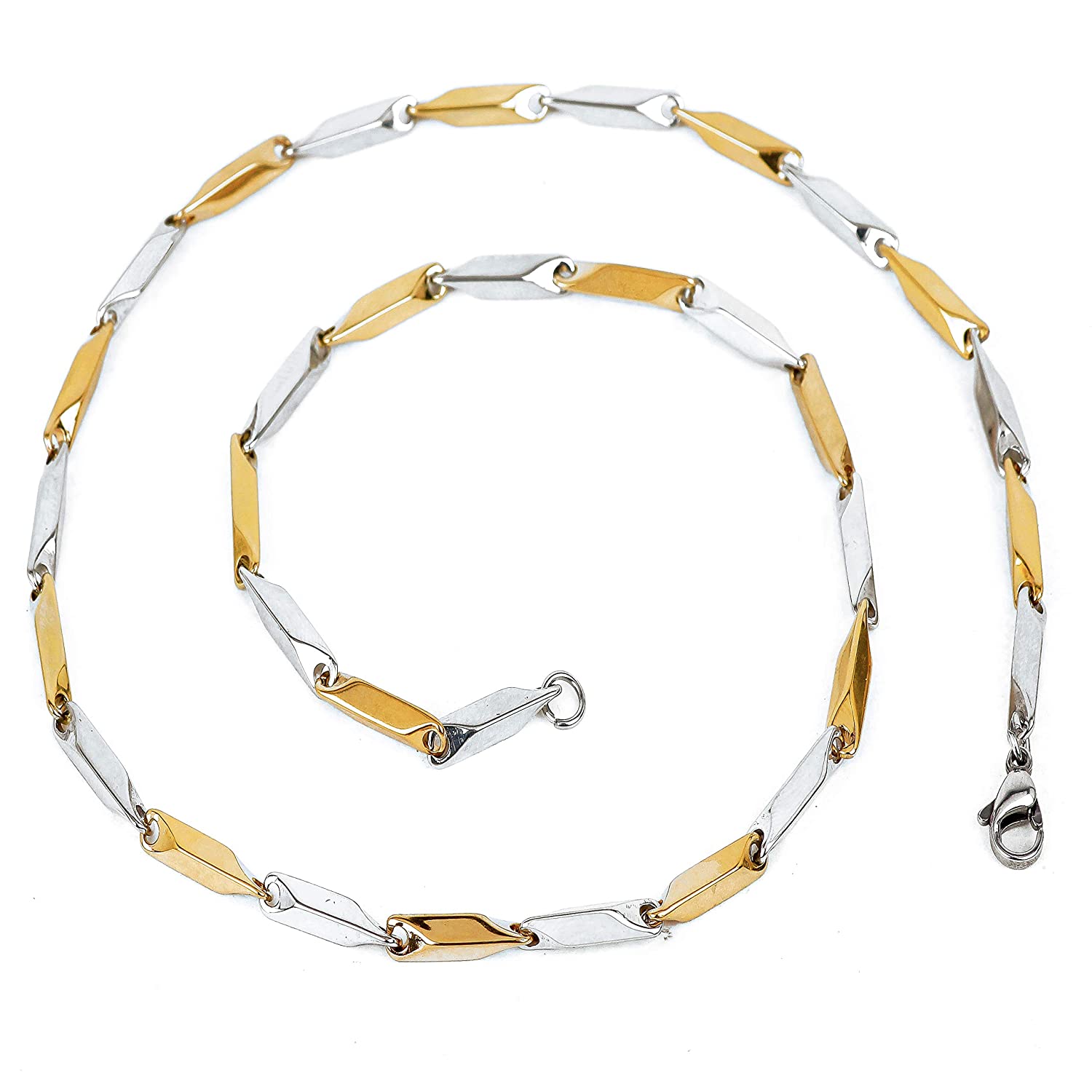 Rhodium-Plated Alloy Two Tone Stylish Chain - The Pari - Distacart
