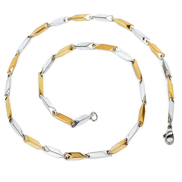 Rhodium-Plated Alloy Two Tone Stylish Chain - The Pari - Distacart