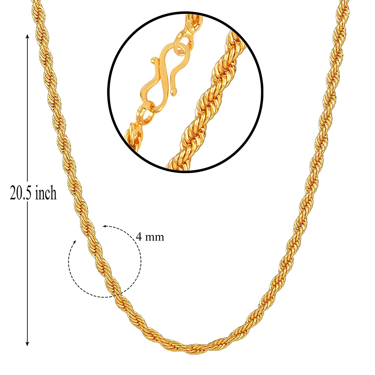 Gold-Plated Alloy Designer Gold Plated Chain - The Pari - Distacart