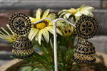 Thumbnail for Gold-Plated Alloy Black Rhinestones Studded Jhumki Earrings - The Pari - Distacart