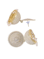 Thumbnail for Gold-Plated Alloy White Sun Shaped Jhumka Earrings - The Pari - Distacart