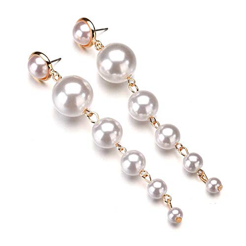 Gold-Plated Alloy Pearl Droplets Earrings - The Pari - Distacart