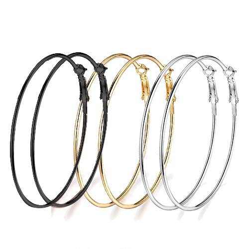 Rhodium-Plated Alloy Assorted Hoop Earrings Combo - The Pari - Distacart