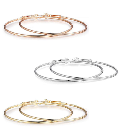 Rhodium-Plated Alloy Assorted Hoop Earrings Combo - The Pari - Distacart