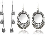 Thumbnail for Gold-Plated Alloy Kashmiri Jhumki & Mirror Earring Combo - The Pari - Distacart