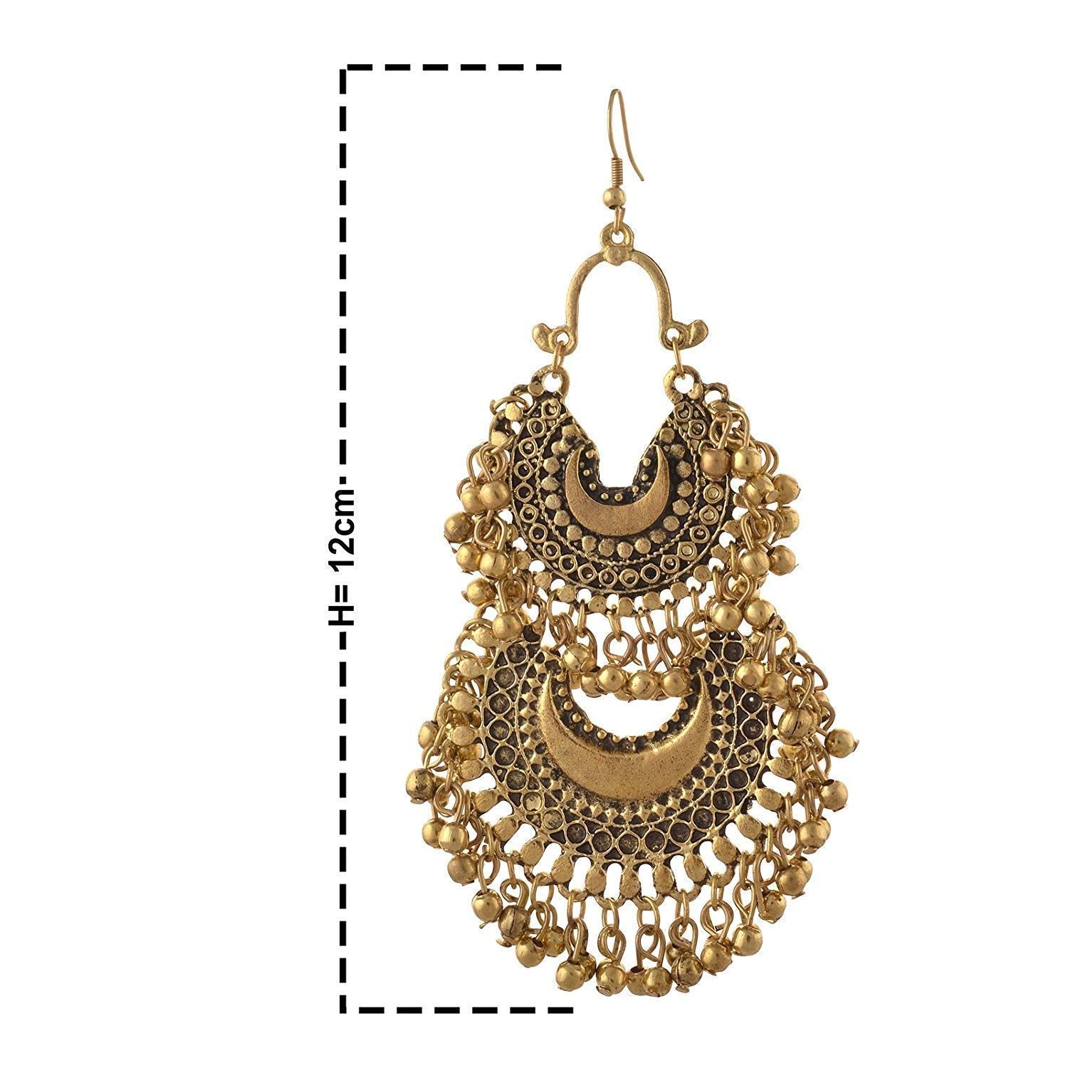 Gold-Plated Alloy Oxidised Designer Earrings - The Pari - Distacart