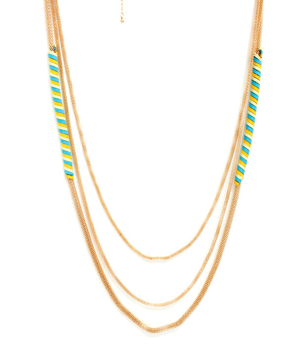 Gold-Plated Alloy Neon Strands Necklace - The Pari - Distacart