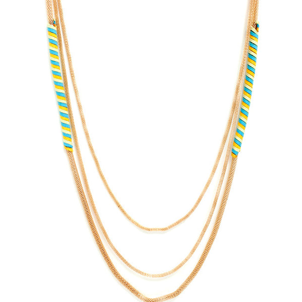 Gold-Plated Alloy Neon Strands Necklace - The Pari - Distacart