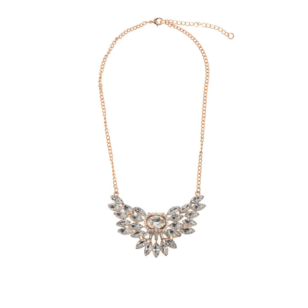 Gold-Plated Alloy Diva Look Stone Pendant Necklace - The Pari - Distacart