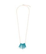 Thumbnail for Gold-Plated Alloy Blue Tribal Long Chain Necklace - The Pari - Distacart