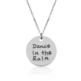 Silver-Plated Alloy Stainless Steel Love Quote Pendant Necklace - The Pari - Distacart