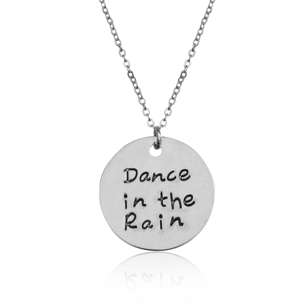 Silver-Plated Alloy Stainless Steel Love Quote Pendant Necklace - The Pari - Distacart