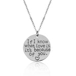 Thumbnail for Silver-Plated Alloy Stainless Steel Love Quote Pendant Necklace - The Pari - Distacart