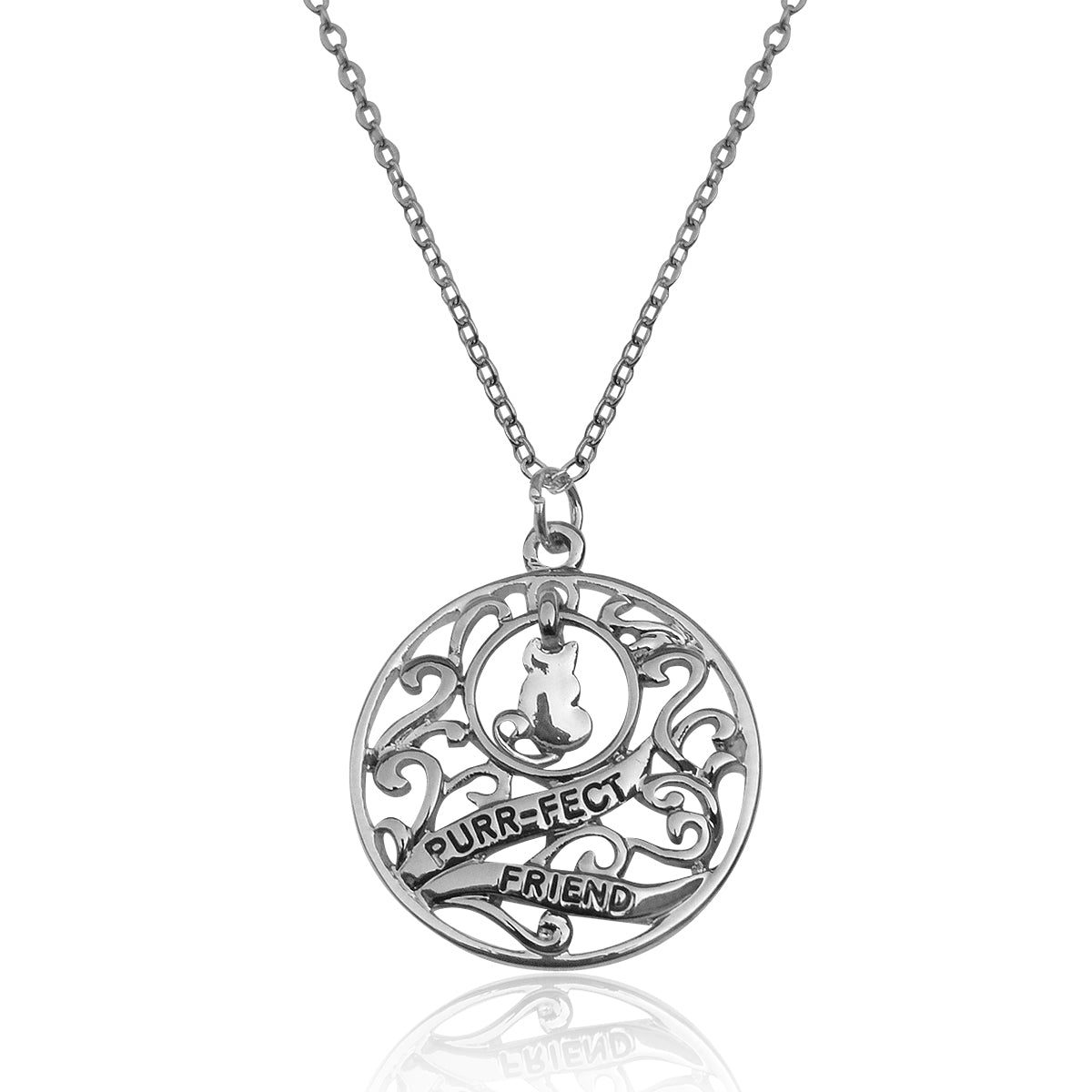 Silver-Plated Alloy Stainless Steel Love Quote Pendant Necklace - The Pari - Distacart