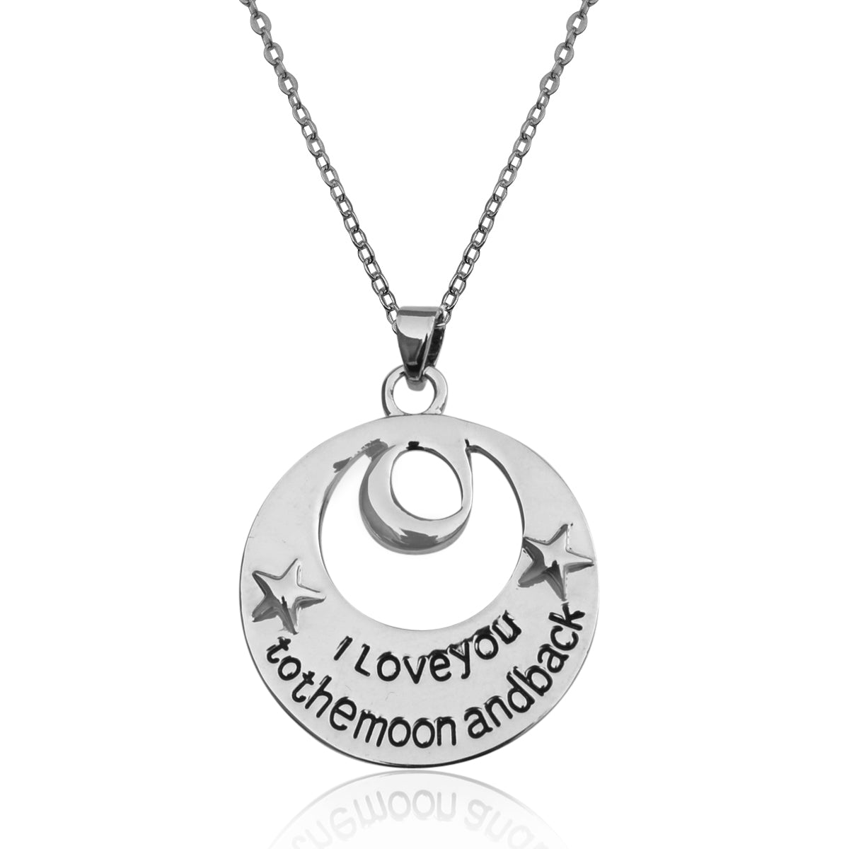 Silver-Plated Alloy Stainless Steel Love Quote Pendant Necklace - The Pari - Distacart