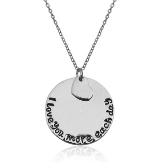 Silver-Plated Alloy Stainless Steel Love Quote Pendant Necklace - The Pari - Distacart